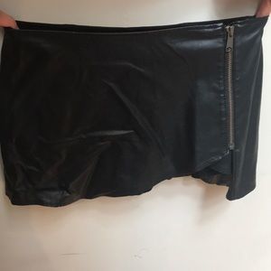 Free People leather mink skirt